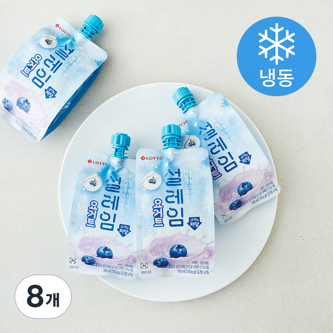 롯데웰푸드 설레임 요거트 저당 (냉동), 8개, 1개입, 160ml