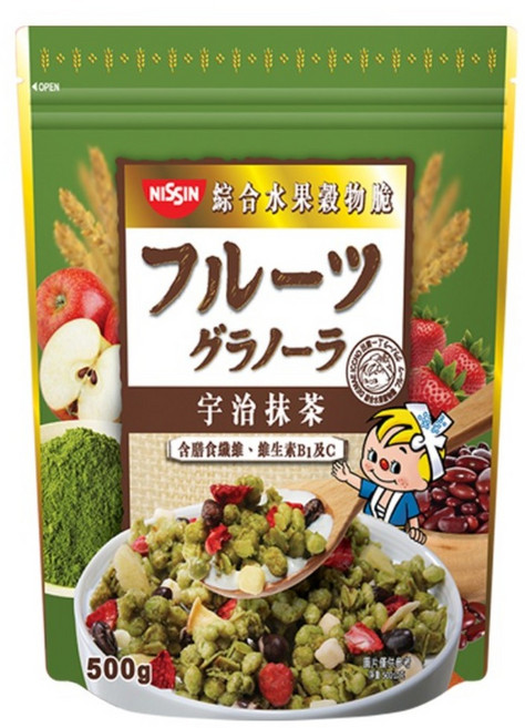 NISSIN 日清 綜合水果穀物脆 宇治抹茶, 500g, 1包