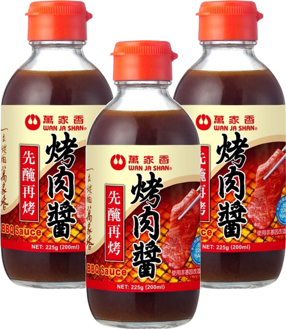 萬家香 醃烤肉醬, 225g, 3瓶