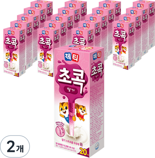 제티 초콕 딸기맛 스트로우, 3.6g, 20개입, 2개