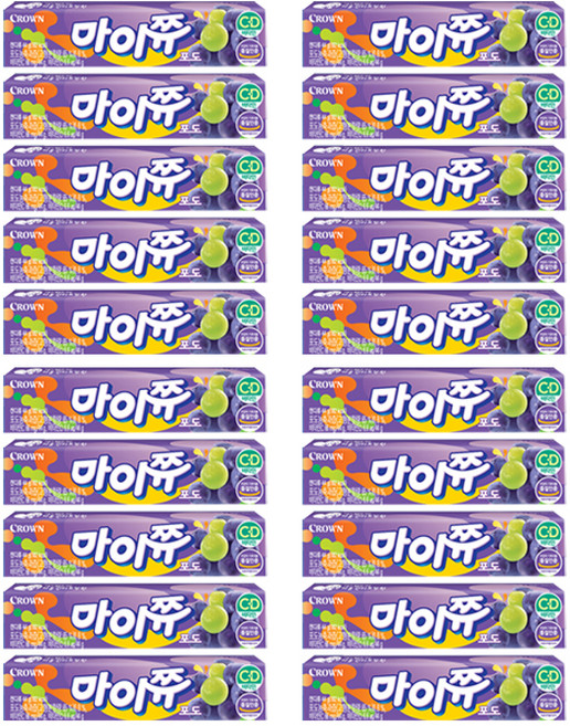 크라운 마이쮸 포도, 44g, 20개