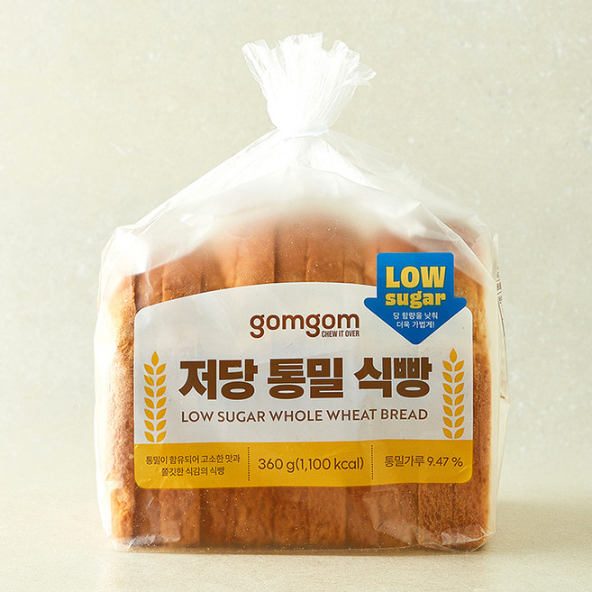 곰곰 저당 통밀 식빵, 360g, 1개