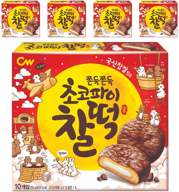 청우식품 초코파이찰떡 10p, 215g, 5개
