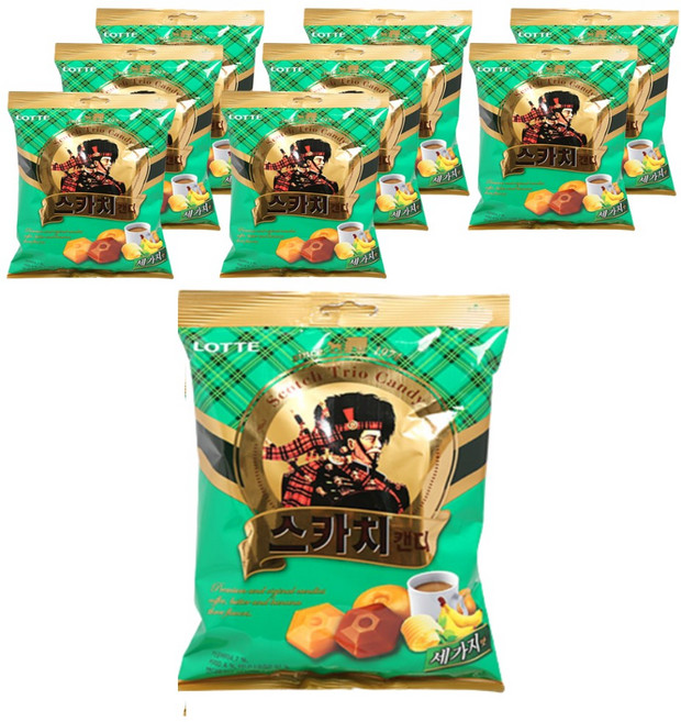 롯데웰푸드 스카치캔디 세가지맛, 317g, 9개