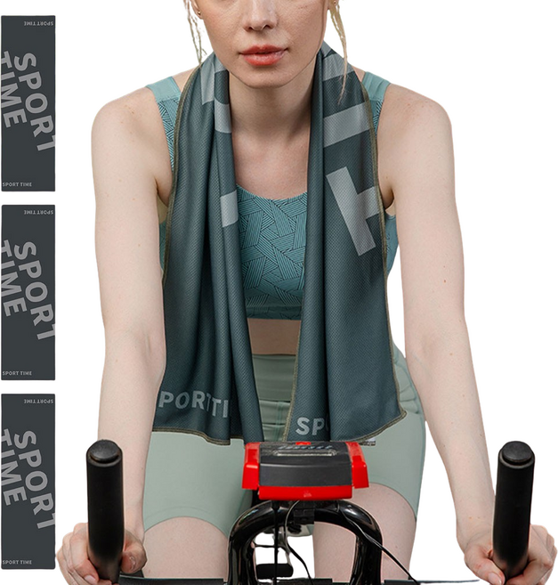 헨센 스포츠타임 피트니스 타올, 그레이, 3개