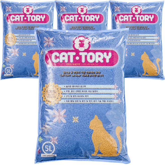 캣토리 응고형 고양이 모래, 5L, 4개, 무향