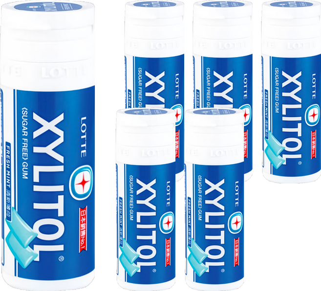 XYLITOL 木糖醇無糖口香糖 清新薄荷風味, 26.1g, 6罐