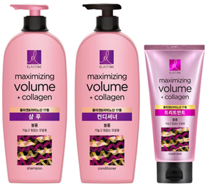 엘라스틴 콜라겐 볼륨 샴푸 680ml + 콜라겐 앤 아미노산 17종 볼륨 컨디셔너 680ml + 비오틴 앤 마린콜라겐 탱글볼륨 트리트먼트 300ml, 1개