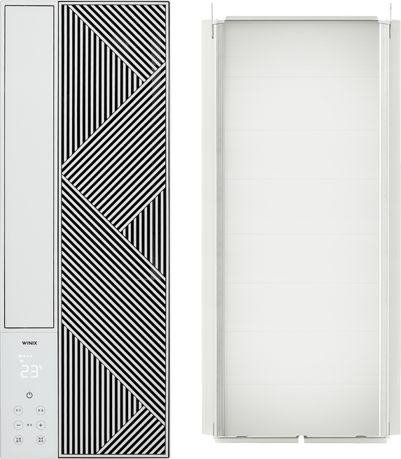 위닉스 창문형 듀얼 인버터 에어컨 EWNE067-MWK + 연장키트 방문설치, EWNE067-MWK(사선형+바닐라화이트), 92cm
