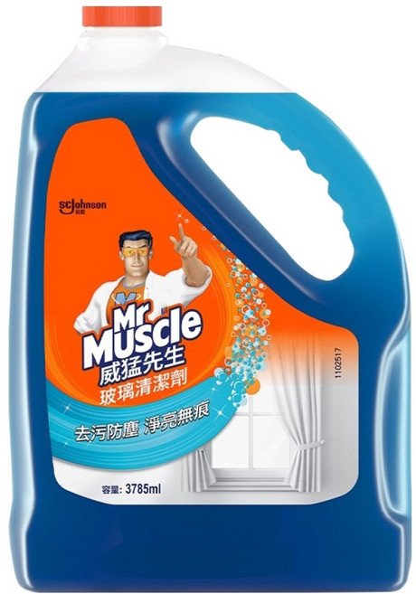 Mr Muscle 威猛先生 玻璃清潔劑 去污防塵 淨亮無痕, 3.785L, 1桶