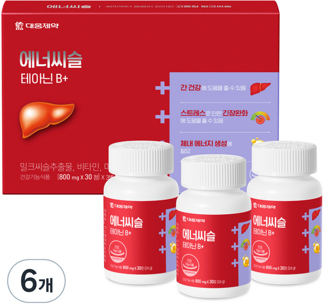 대웅제약 에너씨슬 테아닌 B+ 72g, 30정, 6개