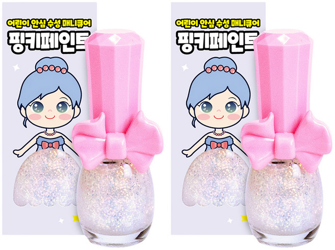 아임핑키 수성 어린이 매니큐어 핑키페인트, 2개, 트윙클서클