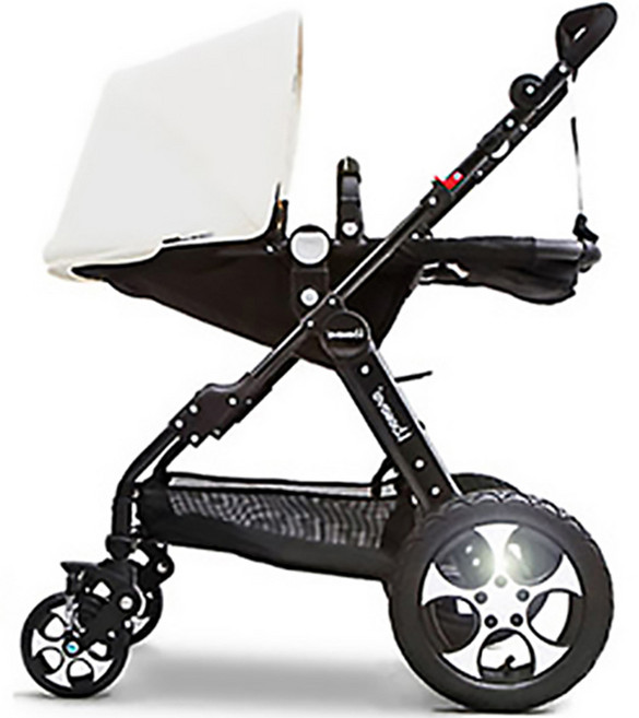 아이빌리브 디럭스 절충형 유모차 + 캐노피 세트, 크림화이트