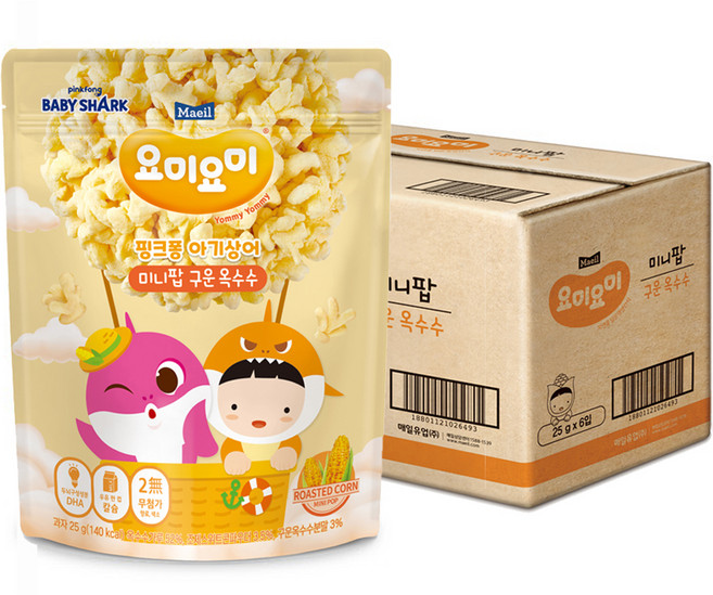 요미요미 미니팝, 구운옥수수, 25g, 6개
