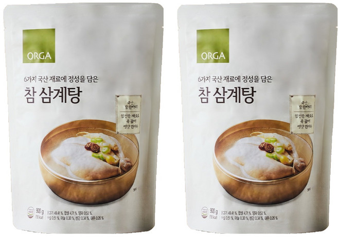올가홀푸드 참 삼계탕, 900g, 2개