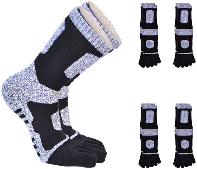 QDA 남성용 스포츠 등산 파일 발가락양말 5족 세트