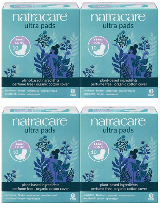 나트라케어 울트라 패드 생리대 날개형 롱, 대형, 10개입, 4개