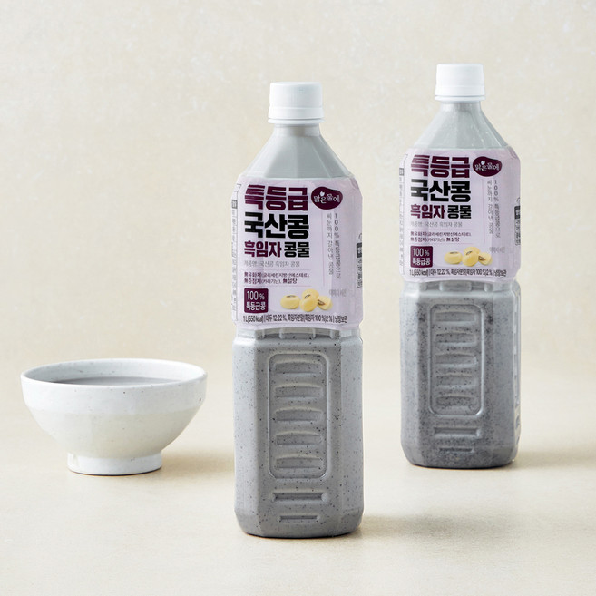 맑은물에 특등급 국산콩 흑임자 콩물, 1L, 2개