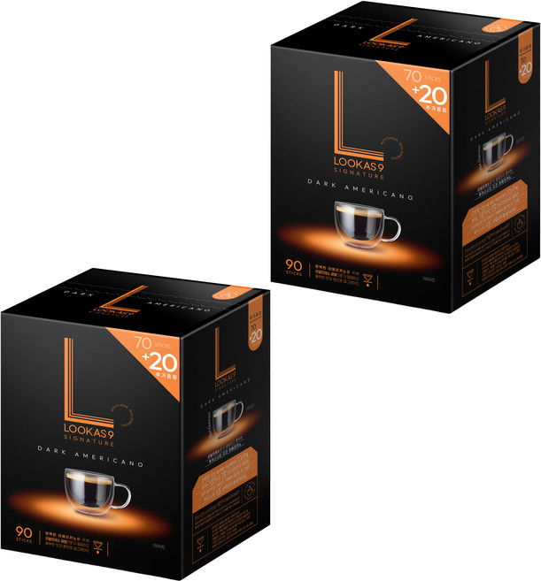 루카스나인 시그니처 다크 원두커피스틱, 2.1g, 90개입, 2개