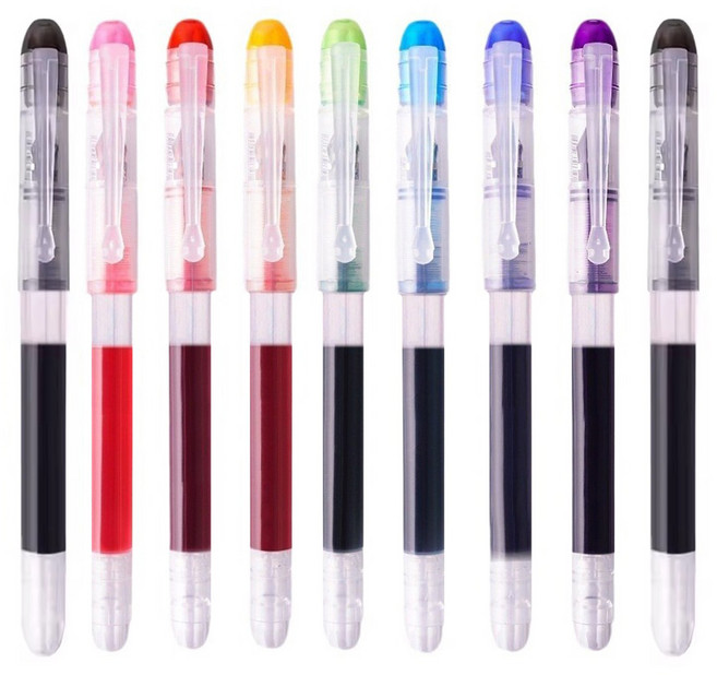 백설문구 클래식 컬러 만년필 9p 세트, 0.5mm, 혼합색상