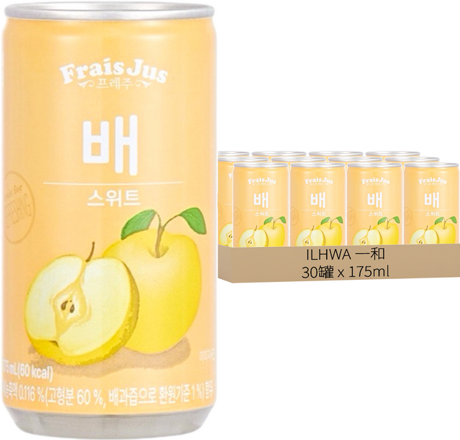 ILHWA 一和 水梨汁, 30罐, 175ml