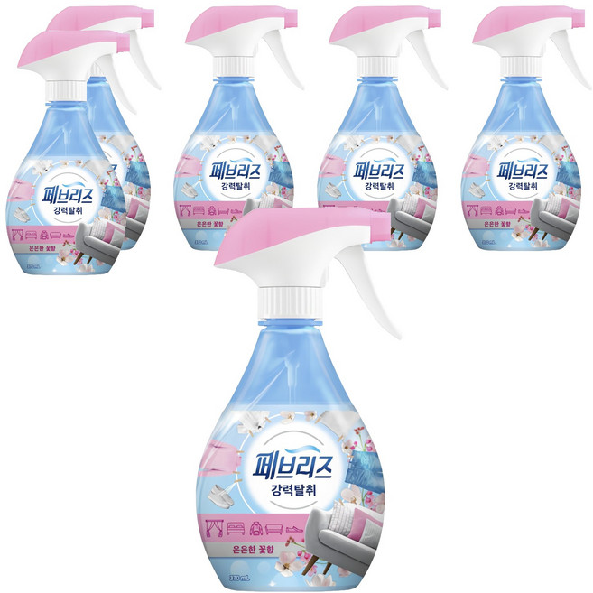 페브리즈 섬유탈취제 은은한 꽃향 본품, 370ml, 6개