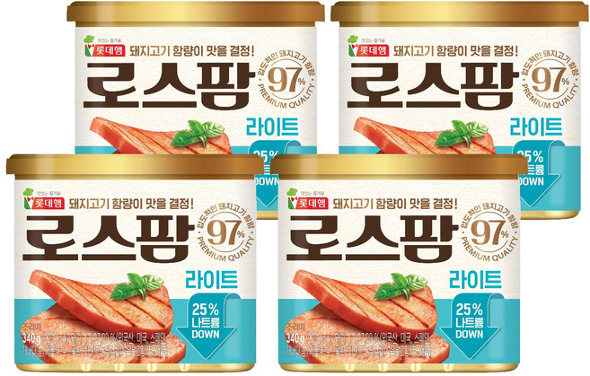 롯데햄 로스팜 라이트, 340g, 4개