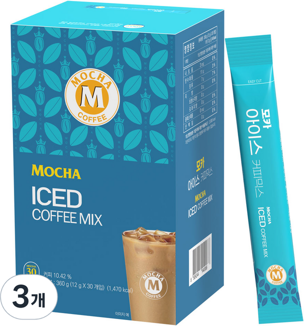 모카씨엔티 아이스 커피믹스, 3개, 30개입, 12g