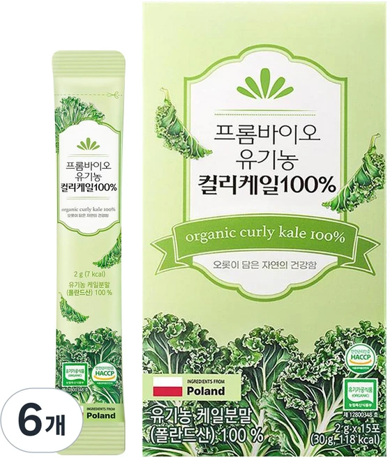 프롬바이오 유기농 컬리케일, 15회분, 6개 - 쿠팡