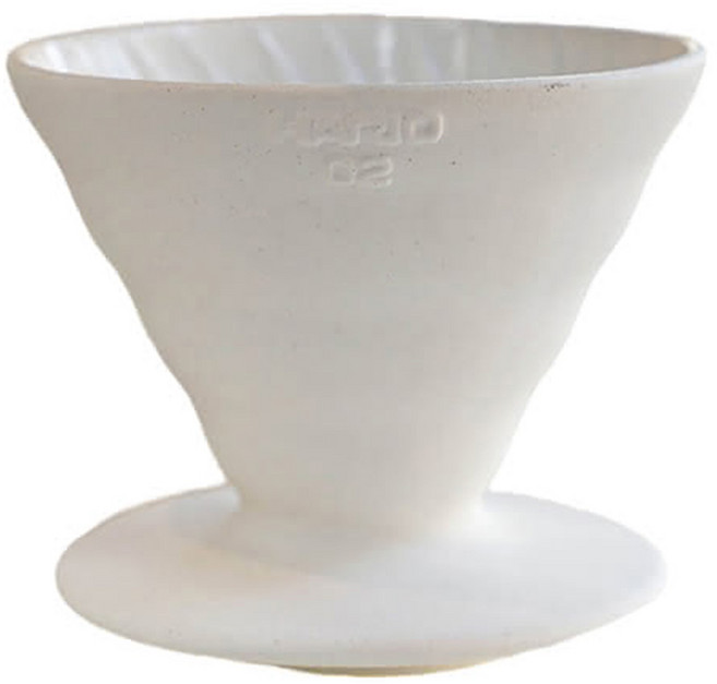 HARIO 好璃奧 V60 老岩泥02濾杯, 1~4杯, 1個, 象牙白 400g