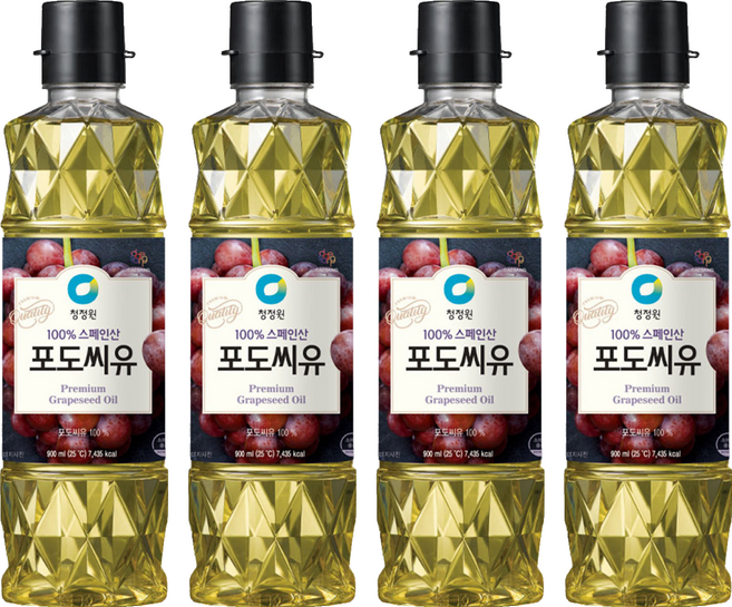 청정원 포도씨유, 900ml, 4개