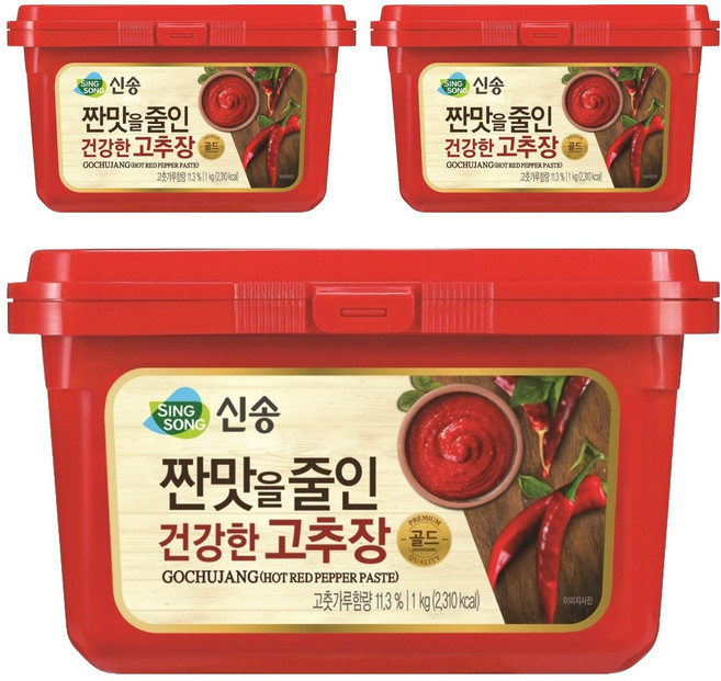신송 짠맛을줄인 건강한 고추장, 1kg, 3개