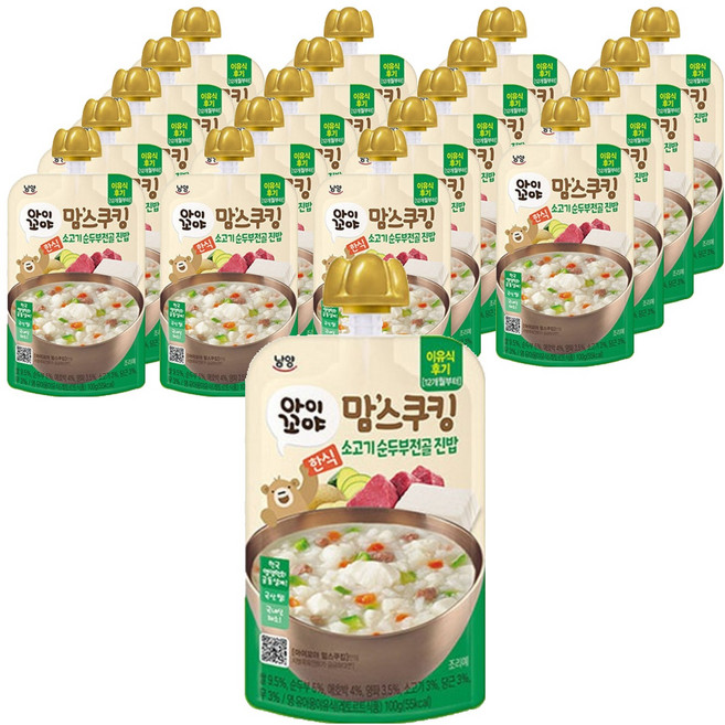 아이꼬야 맘스쿠킹 이유식, 100g, 20개, 순두부찌개