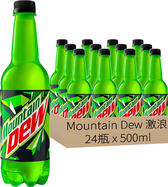 Mountain Dew 激浪 汽水, 500ml, 24瓶