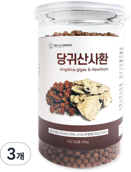 헬로우그린 당귀산사환 통, 350g, 3개