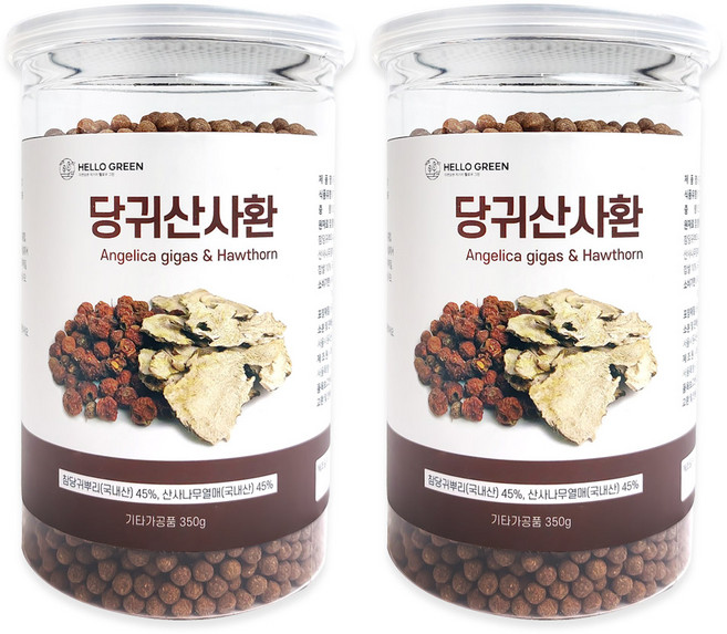 헬로우그린 당귀산사환 통, 350g, 2개