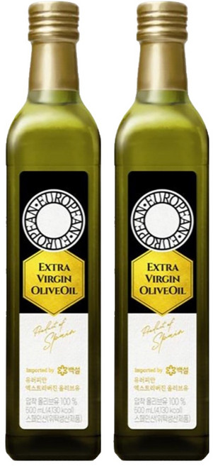 백설 유러피안 엑스트라버진 올리브유, 500ml, 2개