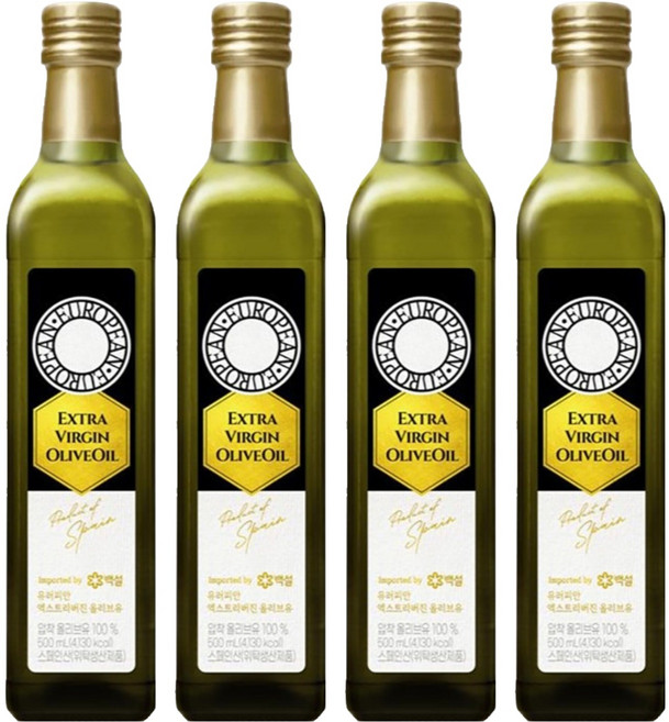 백설 유러피안 엑스트라버진 올리브유, 500ml, 4개