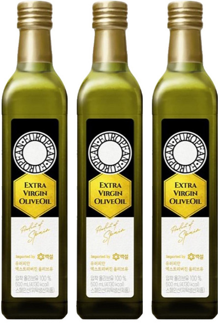 백설 유러피안 엑스트라버진 올리브유, 500ml, 3개