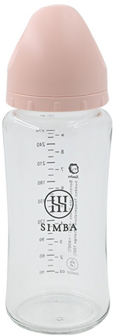Simba 小獅王辛巴 蘊蜜質金玻璃寬口防脹氣奶瓶 新生專用, 栗粉, 1個, 270ml