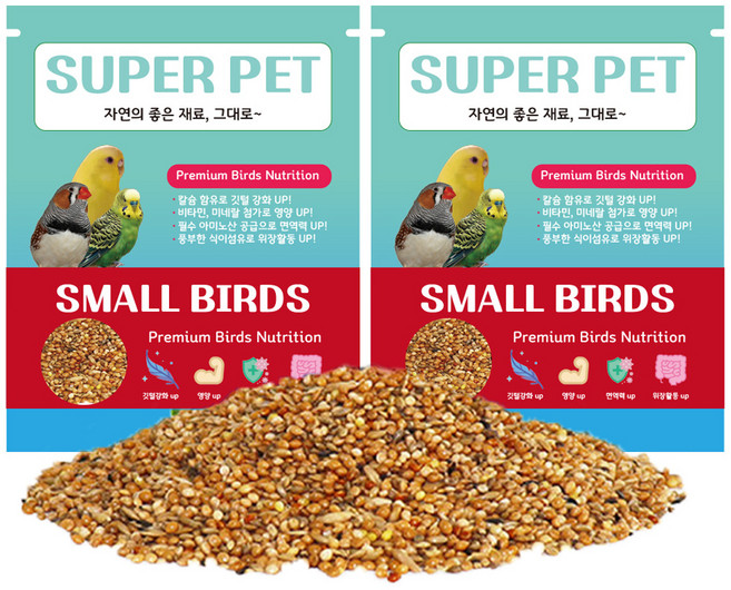 소형새 슈퍼펫 프리미엄 사료, 700g, 2개