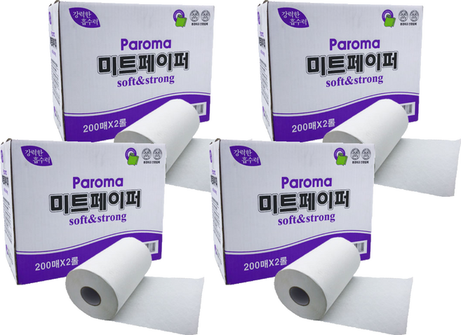 파로마 미트 페이퍼 백색, 200매, 4개