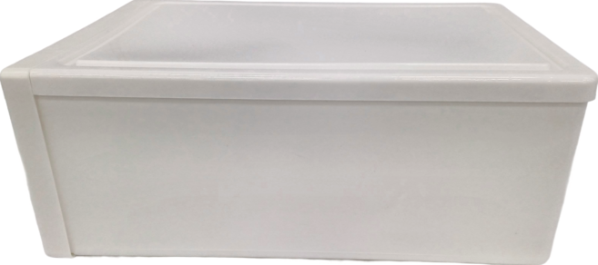 抽屜收納盒, 白色清透色, 1個