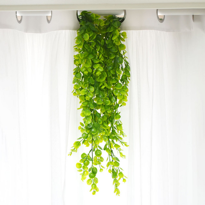 Gomji 室內裝飾藤蔓人造尤加利葉, 綠色, 2個