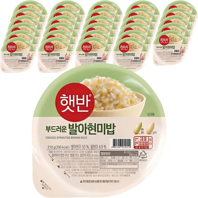 햇반 발아현미밥, 210g, 36개