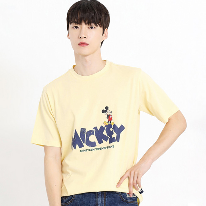 홀하우스 남녀공용 스몰 미키 통기성 반팔 티셔츠 HM2TSU102