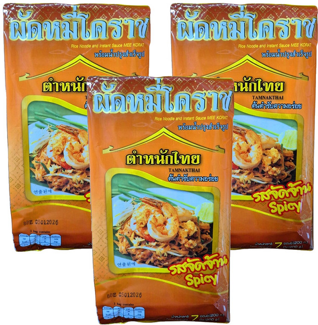 라이스앤누들소스 팟타이 매운맛, 3개, 200g