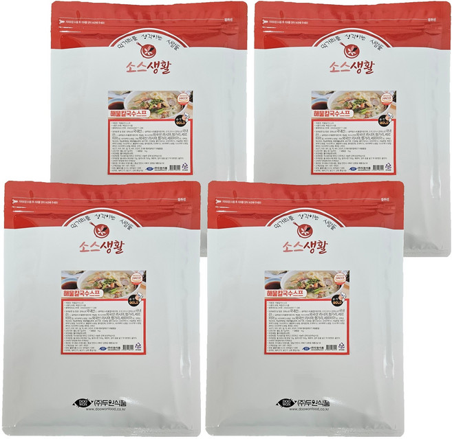 소스생활 해물칼국수 스프, 4개, 1kg