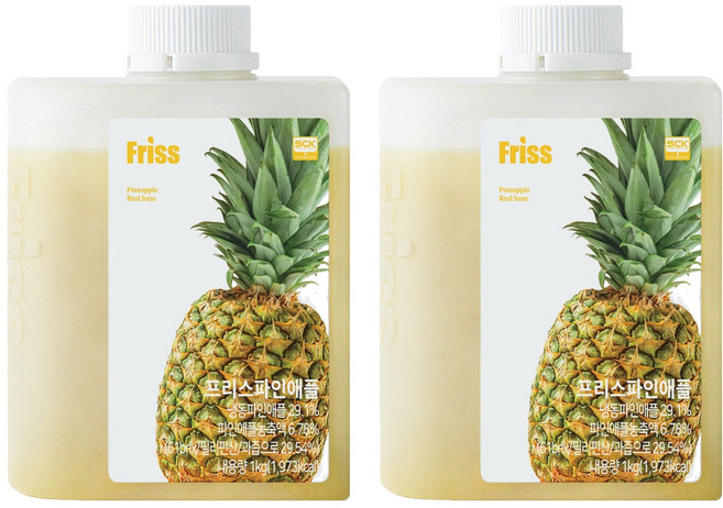 프리스 파인애플 농축액, 2개, 1kg