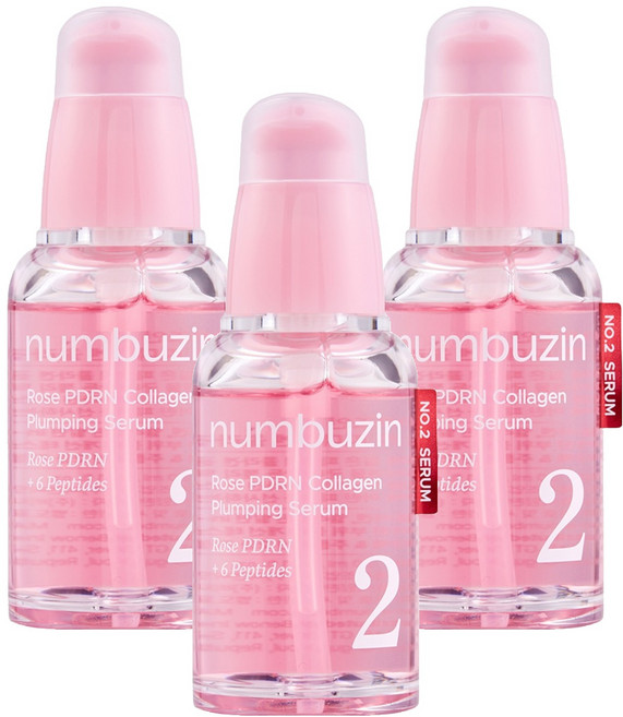 넘버즈인 2번 로즈 PDRN 콜라겐 플럼핑 세럼, 30ml, 3개